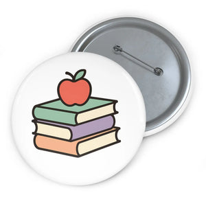 Premium Book Lover Pin - Teacher Appreciation Metal - Dipaliz - Pinback Buttons