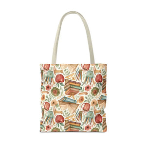 Bags - Bookish Watercolor Tote Bag - Floral Book Print - Dipaliz