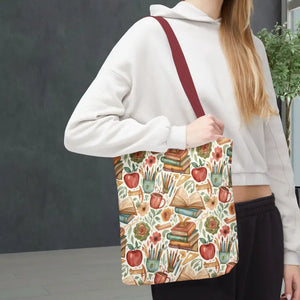 Bags - Bookish Watercolor Tote Bag - Floral Book Print - Dipaliz