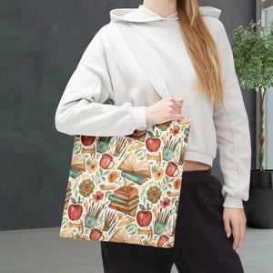 Bags - Bookish Watercolor Tote Bag - Floral Book Print - Dipaliz