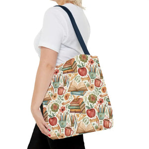 Bags - Bookish Watercolor Tote Bag - Floral Book Print - Dipaliz