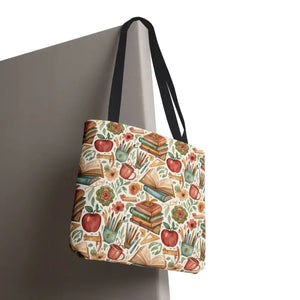 Bags - Bookish Watercolor Tote Bag - Floral Book Print - Dipaliz