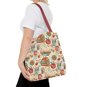Bags - Bookish Watercolor Tote Bag - Floral Book Print - Dipaliz