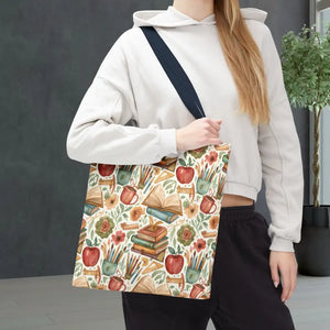Bags - Bookish Watercolor Tote Bag - Floral Book Print - Dipaliz