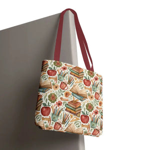Bags - Bookish Watercolor Tote Bag - Floral Book Print - Dipaliz