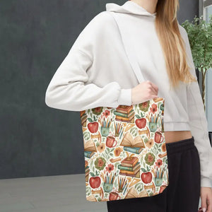 Bags - Bookish Watercolor Tote Bag - Floral Book Print - Dipaliz