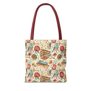 Bags - Bookish Watercolor Tote Bag - Floral Book Print - Dipaliz
