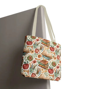 Bags - Bookish Watercolor Tote Bag - Floral Book Print - Dipaliz