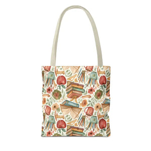 Bags - Bookish Watercolor Tote Bag - Floral Book Print - Dipaliz