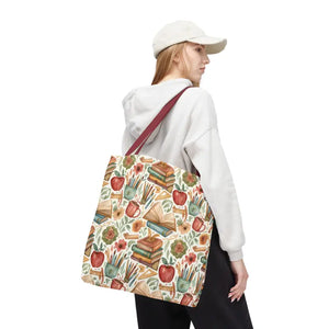 Bags - Bookish Watercolor Tote Bag - Floral Book Print - Dipaliz