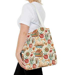 Bags - Bookish Watercolor Tote Bag - Floral Book Print - Dipaliz