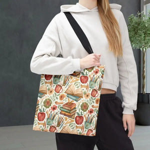 Bags - Bookish Watercolor Tote Bag - Floral Book Print - Dipaliz