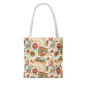 Bags - Bookish Watercolor Tote Bag - Floral Book Print - Dipaliz