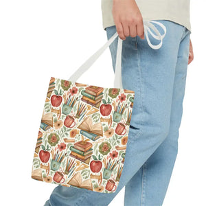 Bags - Bookish Watercolor Tote Bag - Floral Book Print - Dipaliz