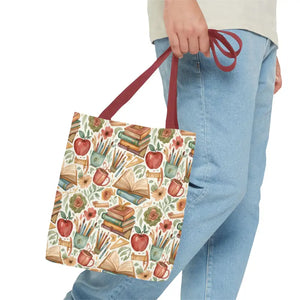Bags - Bookish Watercolor Tote Bag - Floral Book Print - Dipaliz