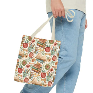 Bags - Bookish Watercolor Tote Bag - Floral Book Print - Dipaliz