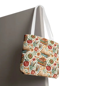 Bags - Bookish Watercolor Tote Bag - Floral Book Print - Dipaliz