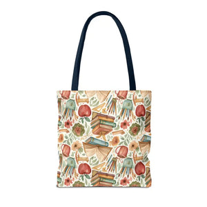 Bags - Bookish Watercolor Tote Bag - Floral Book Print - Dipaliz