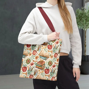 Bags - Bookish Watercolor Tote Bag - Floral Book Print - Dipaliz