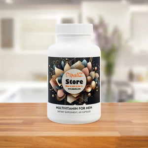 Men’s Health Multivitamin Green Tea Energy Boost - Dipaliz - White Bottle + Cap / Unflavored / 60 Vegetable Capsules