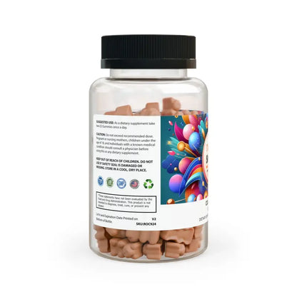 Unlock Youth with Collagen Peptides: Skin Hydration Magic Gummies - Clear Bottle + Black Cap / Orange / 60 Food