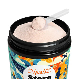 Electrolyte Water Powder - Acerola Juice Energy Blend - Dipaliz - Black Jar + Lid / Blue Raspberry / Net Wt 7.94 Oz