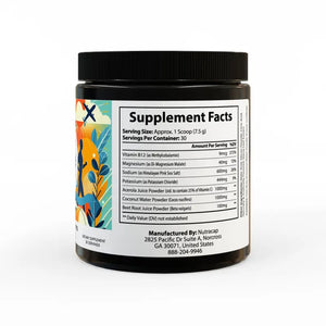 Electrolyte Water Powder - Acerola Juice Energy Blend - Dipaliz - Black Jar + Lid / Blue Raspberry / Net Wt 7.94 Oz