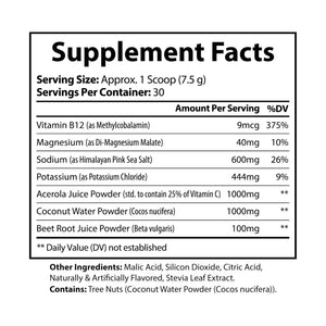 Electrolyte Water Powder - Acerola Juice Energy Blend - Dipaliz - Black Jar + Lid / Blue Raspberry / Net Wt 7.94 Oz