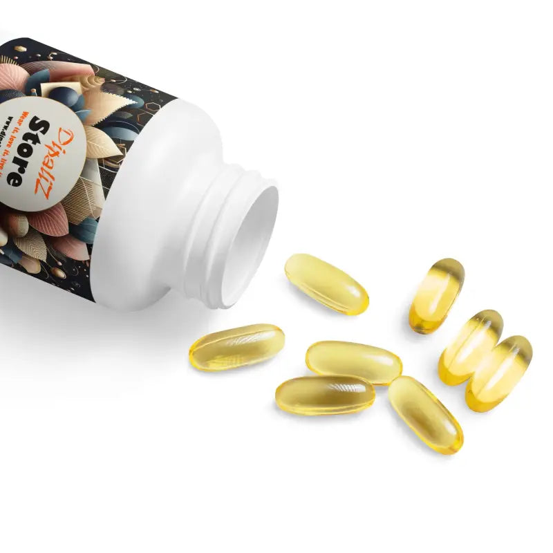 Boost Recovery with Omega-3 Fish Oil Lemon Supplement - White Bottle + Cap / 60 Softgels Food Supplements