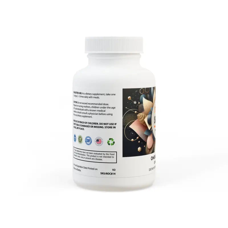 Boost Recovery with Omega-3 Fish Oil Lemon Supplement - White Bottle + Cap / 60 Softgels Food Supplements