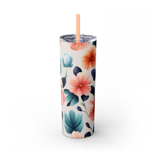Boost Your Sipping Experience With Pastel Flowers Steel Tumbler - Matte / Blush / 20oz
