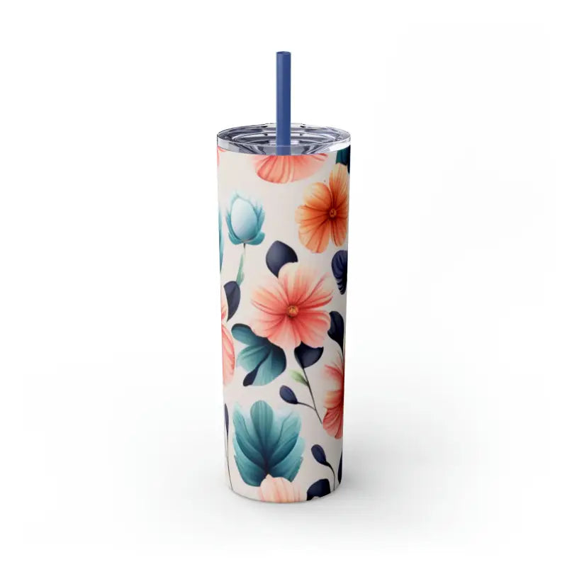 Boost Your Sipping Experience With Pastel Flowers Steel Tumbler - Matte / Nautical Blue / 20oz