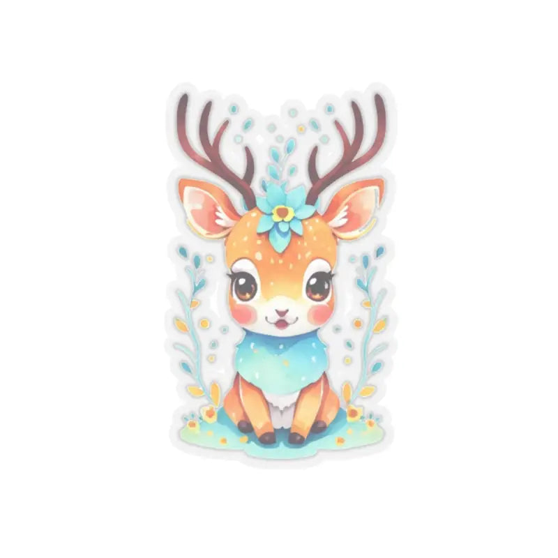 Boost your Sticker Game with Cute Deer Adhesive Vinyl Stickers! - 2’’ × / Transparent Paper Products