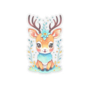 Cute Deer Adhesive Stickers - Fashion Flair Fun - Dipaliz - 2’’ × / Transparent - Decorative