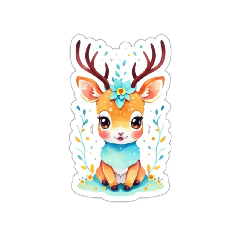 Boost your Sticker Game with Cute Deer Adhesive Stickers - 2’’ × / White Paper Products