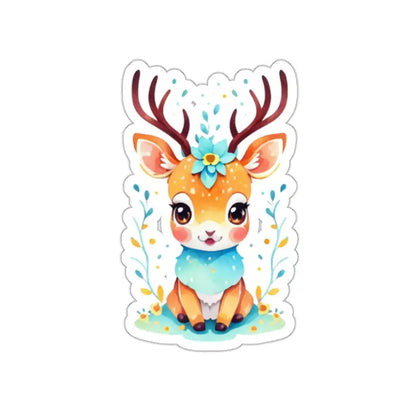 Boost your Sticker Game with Cute Deer Adhesive Vinyl Stickers! - 2’’ × / White Paper Products