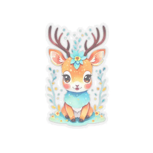 Cute Deer Adhesive Stickers - Fashion Flair Fun - Dipaliz - 3’’ × / Transparent - Decorative