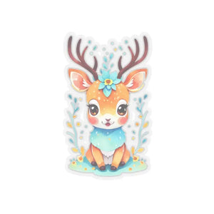 Cute Deer Adhesive Stickers - Fashion Flair Fun - Dipaliz - 4’’ × / Transparent - Decorative