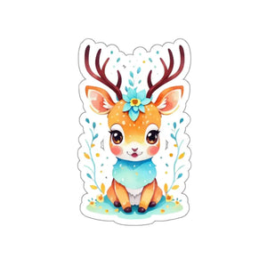 Cute Deer Adhesive Stickers - Fashion Flair Fun - Dipaliz - 4’’ × / White - Decorative