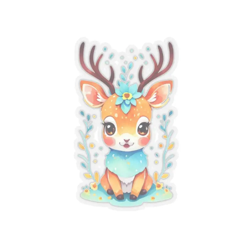 Boost your Sticker Game with Cute Deer Adhesive Vinyl Stickers! - 6’’ × / Transparent Paper Products