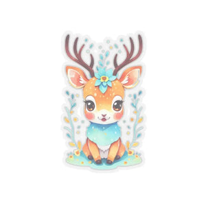 Cute Deer Adhesive Stickers - Fashion Flair Fun - Dipaliz - 6’’ × / Transparent - Decorative