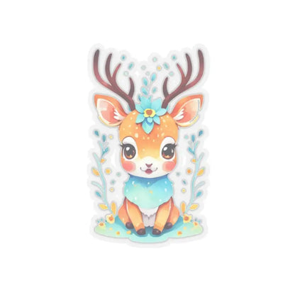 Boost your Sticker Game with Cute Deer Adhesive Stickers - 6’’ × / Transparent Paper Products