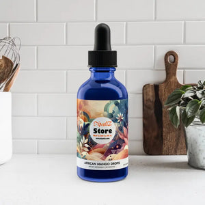 African Mango Drops Energy Supplement - Vitality Boost - Dipaliz - Blue Bottle + Black Dropper / Unflavored / Net Wt 2