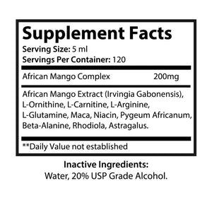 African Mango Drops Energy Supplement - Vitality Boost - Dipaliz - Blue Bottle + Black Dropper / Unflavored / Net Wt 2