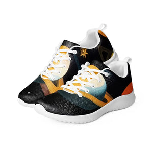 Athletic Shoes Black Yellow Abstract Pattern Women Sneakers Dipaliz