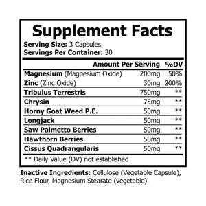 Magnesium Supplement - Workout Fuel with & Zinc - Dipaliz - Black Bottle + Cap / Unflavored / 90 Vegetable Capsules
