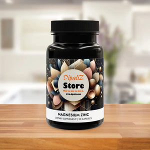 Magnesium Supplement - Workout Fuel with & Zinc - Dipaliz - Black Bottle + Cap / Unflavored / 90 Vegetable Capsules