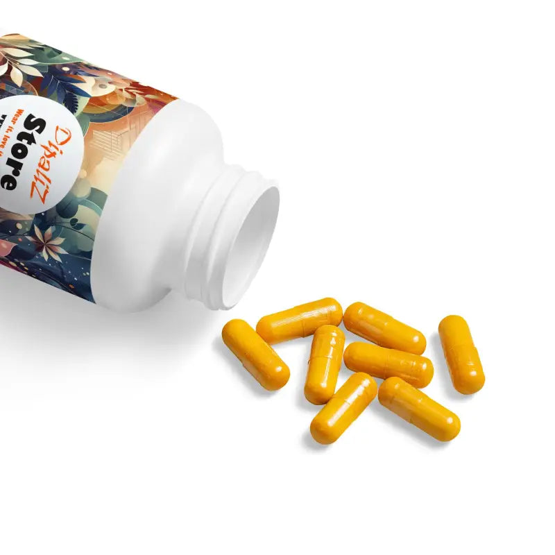 Boost Vitality with Curcuma Longa & Black Pepper Punch! - White Bottle + Cap / Unflavored / 60 Vegetable Capsules Food