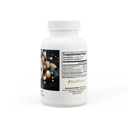 Boost Active Life with Vitamin K2 & D3 + Black Pepper Extract - White Bottle + Cap / Unflavored / 60 Vegetable Capsules