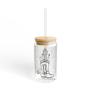 Wildflower Sipper Glass - Tritan Straw 16 Oz - Dipaliz - Tumblers